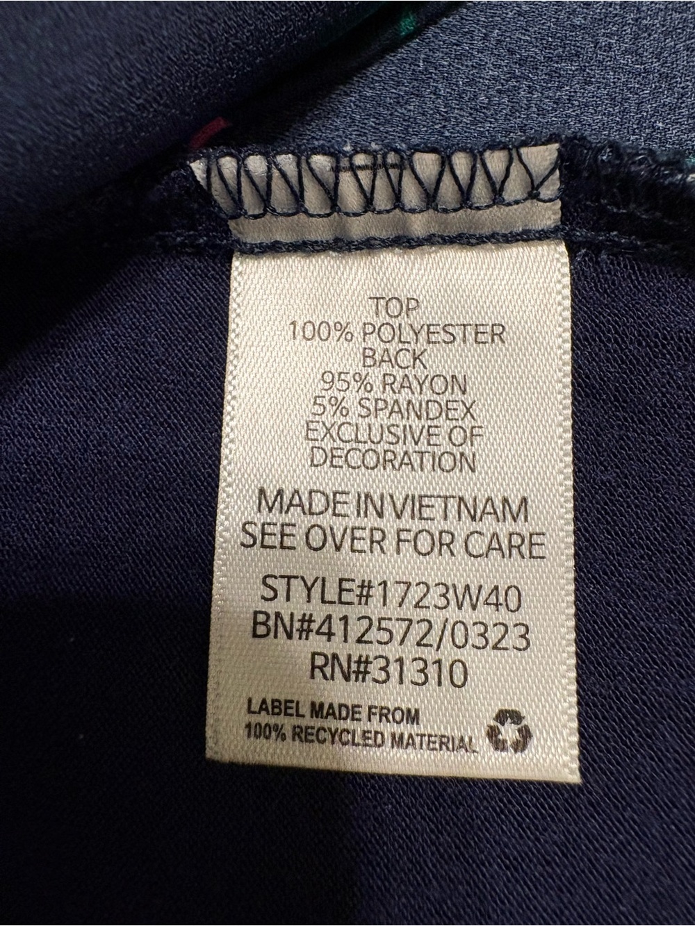 Fortune & Ivy Women’s Mixed Media Blouse Navy Floral Stitch Fix Size L - Picture 5 of 8